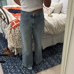 Classic Blue Wide-Leg Women Jeans